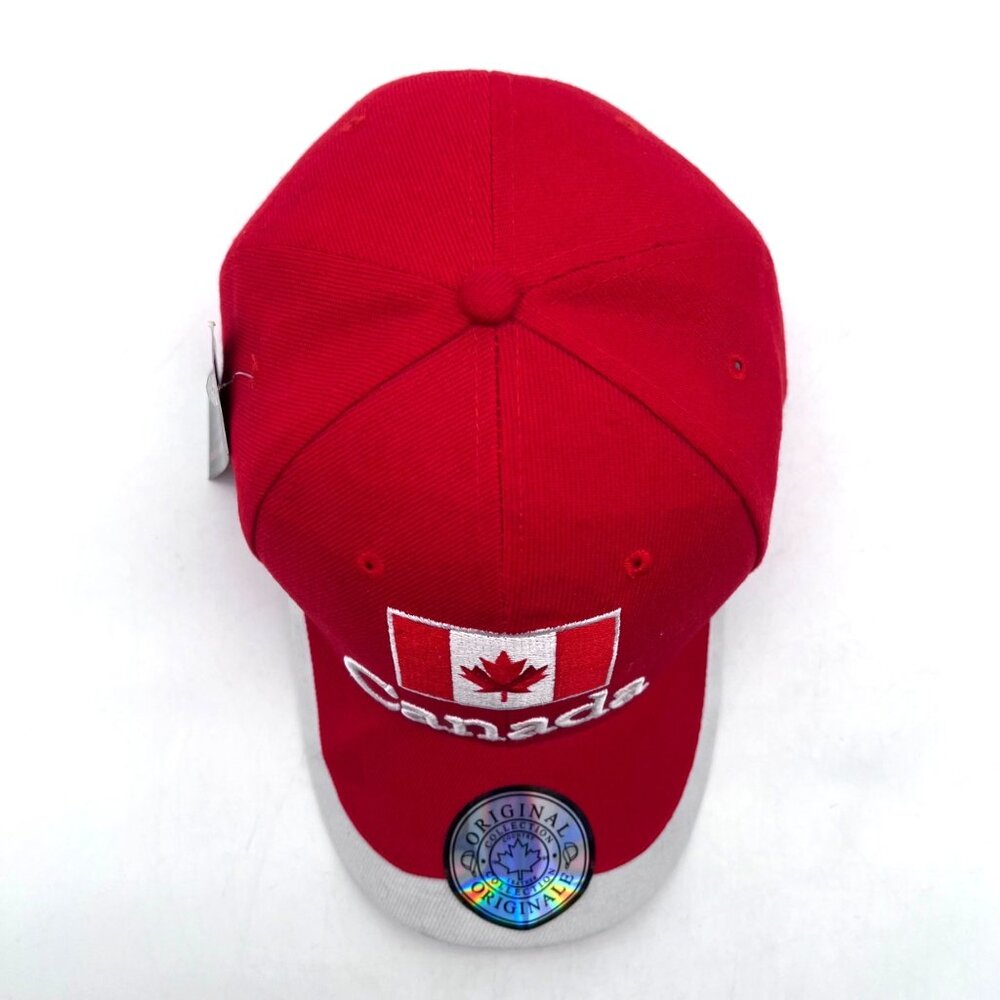 Canada Flag Embroidered Baseball Cap Hat Red White New Country Leather Brand - Picture 15 of 16